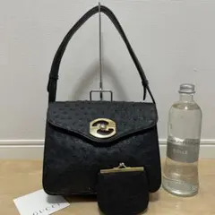 ■GUCCI（グッチ）美品 /レザー/ハンドバッグ/ブラック 黒