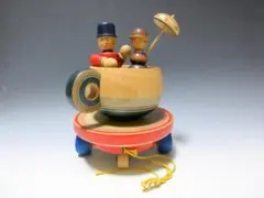 つたふみお 蔦文男 からくり独楽 コーヒーカップ 木地玩具 伝統こけし つたふみお 蔦文男 からくり独楽 コーヒーカップ 木地玩具 伝統