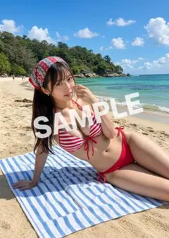 AI美少女 グラビア A4ポスター ビーチ衣装