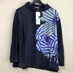 訳アリ　32047　SUPERLADY 　フラワープルオーバー　ネイビー　L