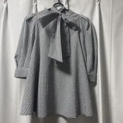 INGNI 2WAYリボンハイネック　ブラウス　シャツ　ギンガムチェック　M