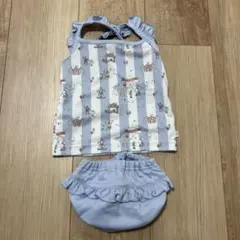 新品未使用 水着 ビキニ 水色 セパレート ストライプ 70