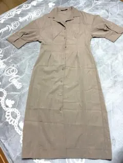 半袖シャツワンピース ブラウン