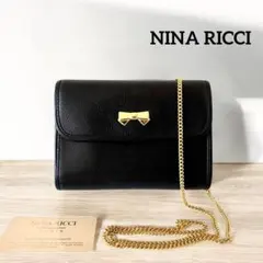 NINA RICCI ゴールドチェーン ショルダーバッグ ギャランティ付き