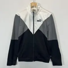 PUMA トラックジャケット 切替 モノトーン V字デザイン ジャージ