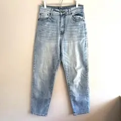 美品 アンティカ テーパード デニムパンツ ライトブルー M ストレッチのサムネイル