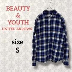 ビューティー＆ユース【S】チェック柄ネルシャツ カジュアル 長袖 アメカジ