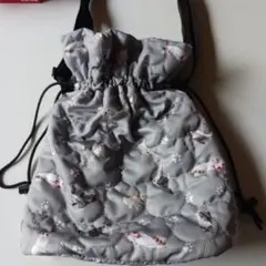 猫プリント ローストリングバッグ新品未使用