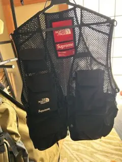 supreme ノースフェイス フィッシングベスト ベージュ/ブラウン 美品