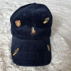 Ralph Lauren】NY キャップ コーデュロイ ブルー レッド - メルカリ