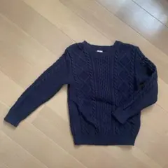 petit main ニット　ネイビー　Lサイズ　子ども用