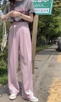 センタープレスストレートパンツ