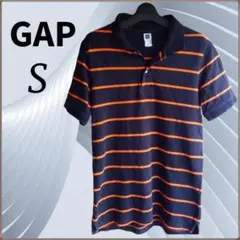 【GAP ギャップ】ポロシャツ 赤とオレンジのボーダー S（メンズ）のサムネイル