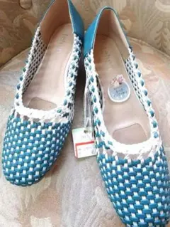 【新品】❤️快適23.5。編み込みヒール３センチ。柔らかはきやすい！