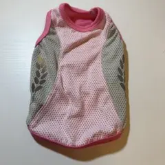 クールベスト犬 水で濡らす 冷却ベスト サーモンピンク ×グレー　犬服