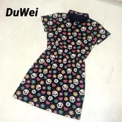 【未使用品】ドゥウェイ　ゴルフウェア　テニス　ワンピース　花柄　スカル柄　L