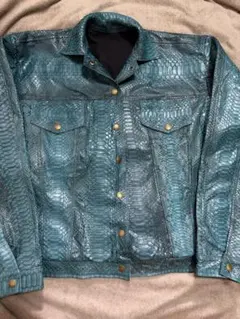 未使用近 US Y2 vintage レザージャケット Gジャン パイソンレザー 