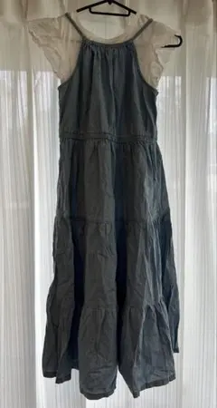 GAP KIDS デニム ティアードワンピース ライトブルー カジュアル 夏服