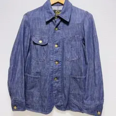 美品 Needles ニードルス 牛仔布 工作服 外套 靛藍