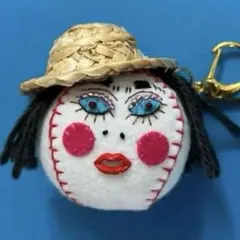 お守り　フェルト　部活　野球　野球ボール　マスコット　キーホルダー　卒部　卒団