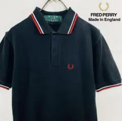 フレッドペリー M12 リンガー ポロシャツ イングランド製 黒 緑タグ 36