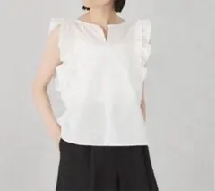 EMMEL REFINESバックレースアップ 半袖ブラウス ホワイト - メルカリ