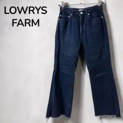 【ローリーズファーム】ストレートデニムパンツ　ジーンズ　切りっぱなし　ブラック
