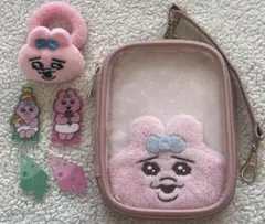 おぱんちゅうさぎアクスタケース、ミニアクスタ2種、ヘアゴム　セット売り