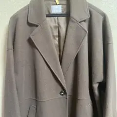 ブラウン シングルボタン チェスターコート