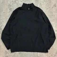 IZOD　ハーフジッププルオーバージャケット　L　ブラック　無地　古着