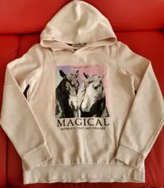 140cm H&M ユニコーン プリント パーカー ピンク