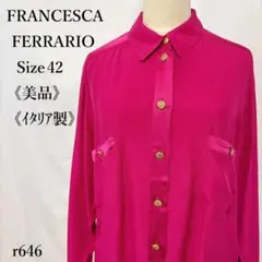 【美品】FRANCESCA FERRARIO イタリア製 長袖シャツ レトロ L