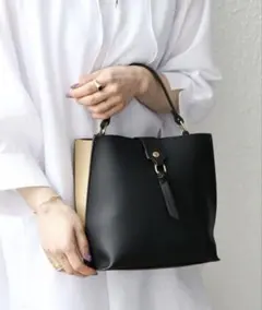 SHIPS any: バイカラー2WAY スクエア ショルダー バッグ