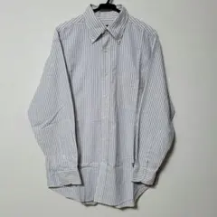 NEW YORKER ニューヨーカー 長袖シャツ ストライプ柄 白×青×黄
