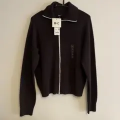 UNIQLO ミラノリブフルジップカーディガンL ブラウン