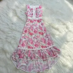 美品✩エミリアウィズ✩ローズ柄フィッシュテールワンピース✩レース✩Мのサムネイル