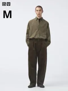 uniqlou コーデュロイタックワイドパンツ