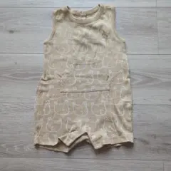 GAP ベージュ クマ柄 ロンパース