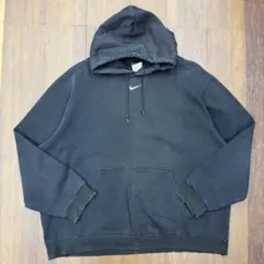 NIKE プルオーバーパーカー センタースウォッシュ 古着 黒 XXLサイズ