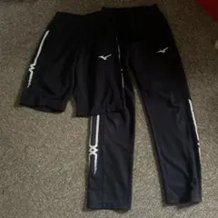 Mizuno ブラック ショートパンツ＆ロングパンツ2枚組セット