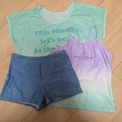 Tシャツ付き タンキニ水着3点セット　150センチ
