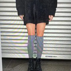 エゴイスト ロゴ刺繍シャギーニット ショートパンツ ブラック