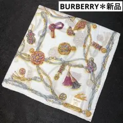 ★新品★ Burberrys ハンカチ　スカーフ　大判　 ㊾ バーバリー　水色