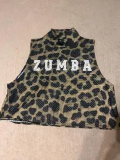 【正規品・状態良好】ZUMBA クロップドトップス レオパード柄 ノースリーブ