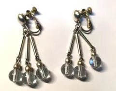 ♣️【MK】クリスタルとパールのダングルイヤリング