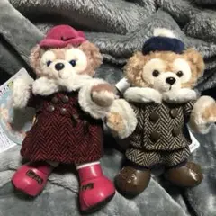 ダッフィー　シェリーメイ　ぬいぐるみバッジ　ウィンタートゥインクリングタウン