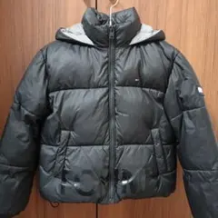 TOMMY HILFIGER フード付きダウンコート ブラック