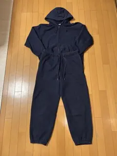 GUネイビーセットアップ　フルジップパーカースウェット　Lサイズ