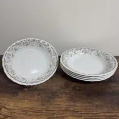 【未使用】NARUMI　花柄　楕円形　カレー皿　5枚　深皿　パスタ　シチュー