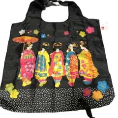 2点セット エコバッグ 大容量 折り畳み 軽量 日本土産 桜と5人舞妓